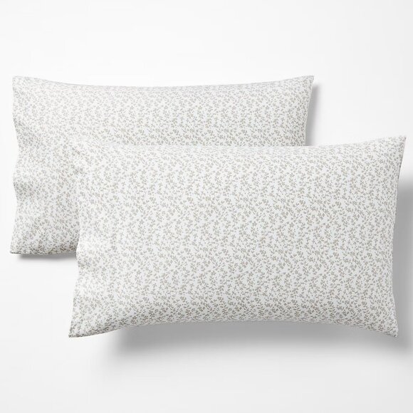 Ralph Lauren Home Spencer Grey Sateen Flora King Pillowcase Set NWT - Picture 1 of 8